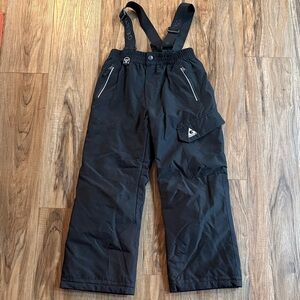 Kids Black Snow Pants with Suspenders
